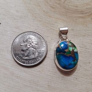 Sterling Silver Peacock Dahlia Pendant